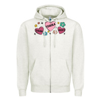Oatmeal Heather tacos tequila anxiety Zipper Hoodie - MaliasSmallBusiness