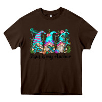 Chocolate Brown jesus is my anchor gnomes Heavy Core Tee - Zillion Design Studio