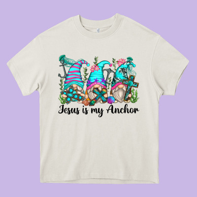 Jesus Is My Anchor Gnomes Heavy Core Tee Designed By Zillion Design Studio