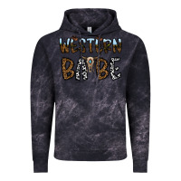 Cloud Black western babe Vintage Hoodie - CowhideDigitalArt