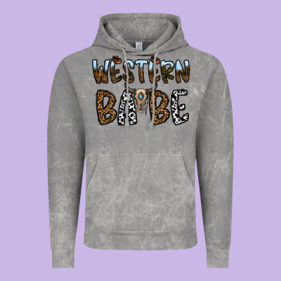 Western Babe Vintage Hoodie Designed By Cowhidedigitalart