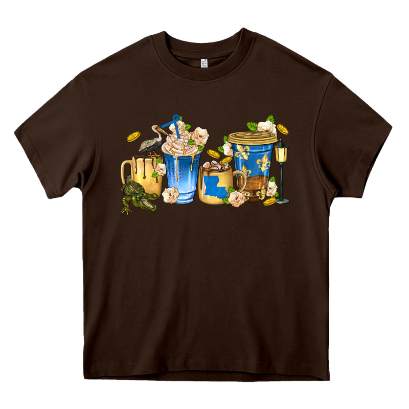 Louisiana Coffee Cups Heavy Core Tee by texasbilliewilder | Teevron