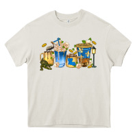 Cream louisiana coffee cups Heavy Core Tee - texasbilliewilder