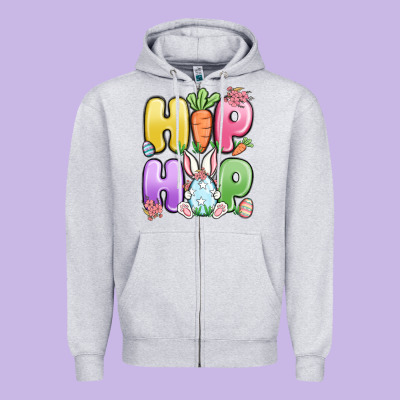 Easter Hip Hop Zipper Hoodie Designed By Maliassmallbusiness
