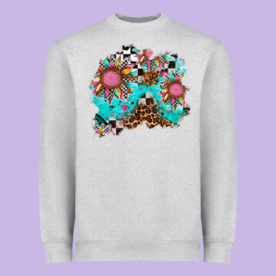 Race Sunflower Patches Heavyweight Sweatshirt Designed By Adodesignshop