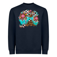 Navy race sunflower patches Heavyweight Sweatshirt - AdoDesignShop