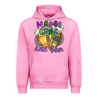 Fuchsia Pink mardi gras and beer Urban Hoodie - CowGirlArtShop