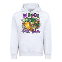 White mardi gras and beer Urban Hoodie - CowGirlArtShop
