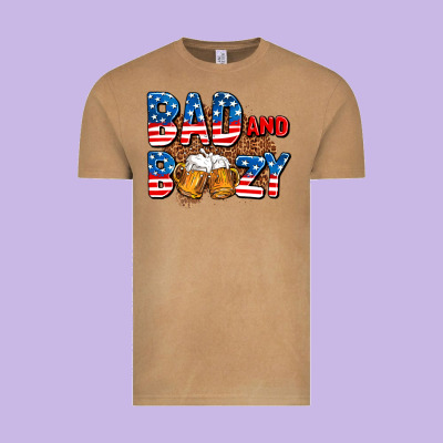 Bad And Boozy Usa Vintage Tee Designed By Adodesignshop