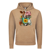 Vintage Coffee Simmental Cow Coffee Cup Vintage Hoodie - FaDigitalArtStudio