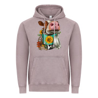 Vintage Zinc Simmental Cow Coffee Cup Vintage Hoodie - FaDigitalArtStudio