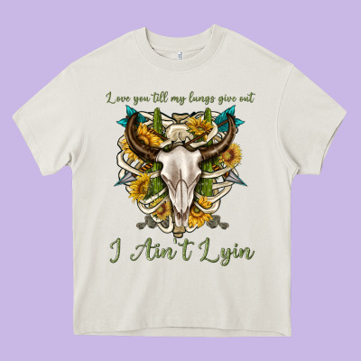Love You Till My Lungs Give Out I Aint Lying Heavy Core Tee Designed By Texasbilliewilder