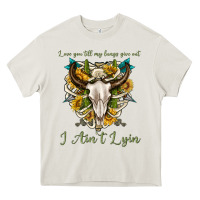 Cream love you till my lungs give out i aint lying Heavy Core Tee - texasbilliewilder