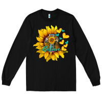 Black western sunflower  cross believe Long Sleeve Tee - BarkalooDesign