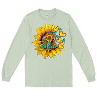 Matcha western sunflower  cross believe Long Sleeve Tee - BarkalooDesign