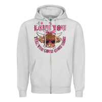 Dove Grey love you till the cows come home Zipper Hoodie - MaliasSmallBusiness