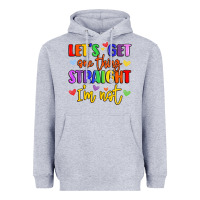 Heather Grey celebrate pride with colorful text Heavyweight Hoodie - LillyAllenDesigns