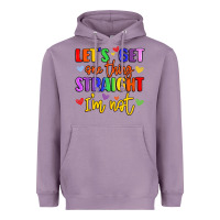 Lavender celebrate pride with colorful text Heavyweight Hoodie - LillyAllenDesigns