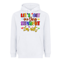 White celebrate pride with colorful text Heavyweight Hoodie - LillyAllenDesigns