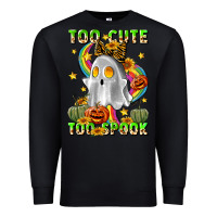 Black too cute too spook Premium Sweatshirt - LillyAllenDesigns