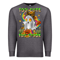 Charcoal Heather too cute too spook Premium Sweatshirt - LillyAllenDesigns