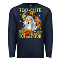 Navy too cute too spook Premium Sweatshirt - LillyAllenDesigns