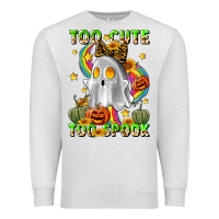 Oatmeal Heather too cute too spook Premium Sweatshirt - LillyAllenDesigns