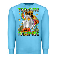 Ocean Blue too cute too spook Premium Sweatshirt - LillyAllenDesigns