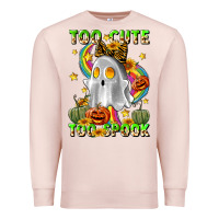 Pale Pink too cute too spook Premium Sweatshirt - LillyAllenDesigns