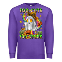 Purple too cute too spook Premium Sweatshirt - LillyAllenDesigns
