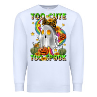 White too cute too spook Premium Sweatshirt - LillyAllenDesigns