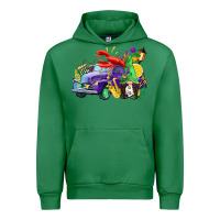 Emerald mardi gras gnome on the truck Urban Hoodie - CowGirlArtShop
