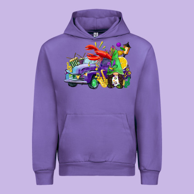 Mardi Gras Gnome On The Truck Urban Hoodie Designed By Cowgirlartshop