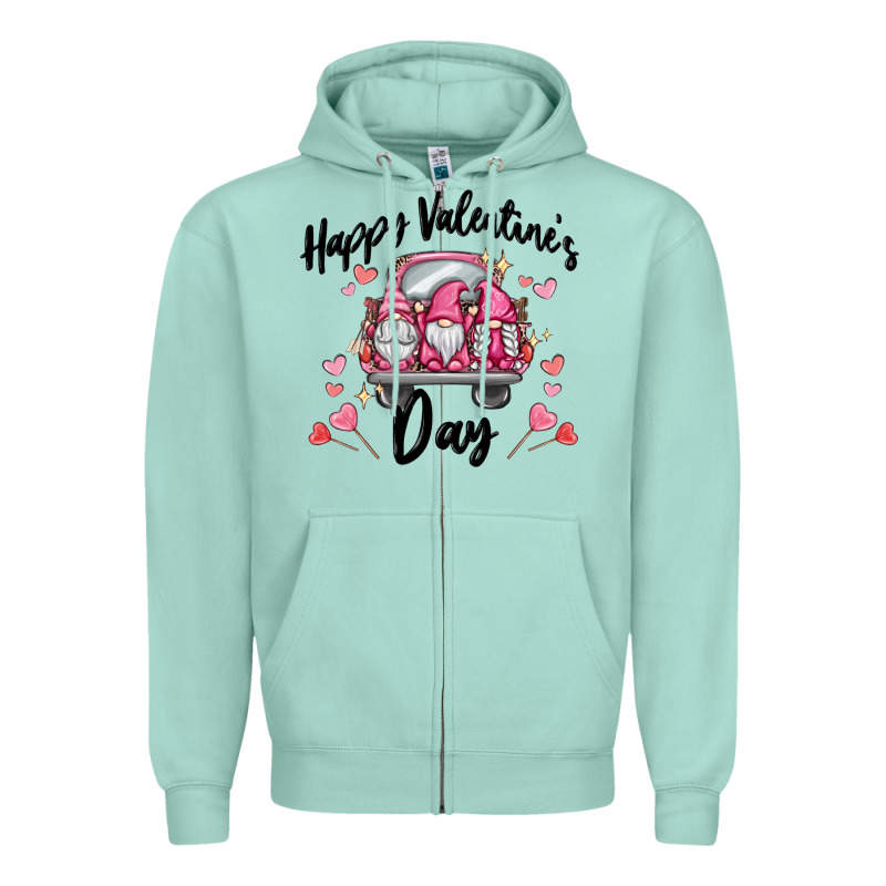 Happy Valentine's Day Gnome Truck Zipper Hoodie by MaliasSmallBusiness | Teevron