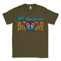 Army Green All American Mom Butterfly Classic Tee - LillyAllenDesigns