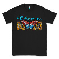 Black All American Mom Butterfly Classic Tee - LillyAllenDesigns