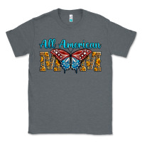 Charcoal Heather All American Mom Butterfly Classic Tee - LillyAllenDesigns