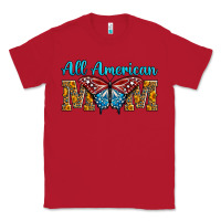 Red All American Mom Butterfly Classic Tee - LillyAllenDesigns