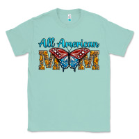 Seafoam All American Mom Butterfly Classic Tee - LillyAllenDesigns