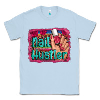 Dusty Blue nail hustler serape leopard background Classic Tee - Artiststas