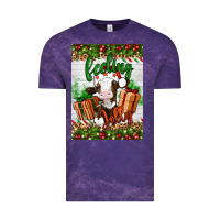 Cloud Purple Christmas feeling jolly cow Vintage Tee - Artiststas