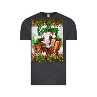 Vintage Black Christmas feeling jolly cow Vintage Tee - Artiststas