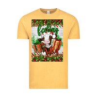 Vintage Mustard Christmas feeling jolly cow Vintage Tee - Artiststas