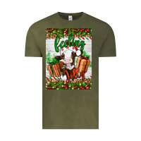 Vintage Olive Christmas feeling jolly cow Vintage Tee - Artiststas