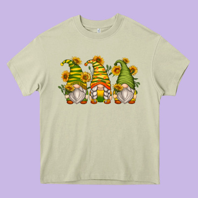 Sunflower Gnomes Heavy Core Tee Designed By Zillion Design Studio