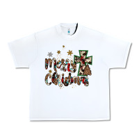 White merry christmas wood slice ornament Urban Heavy Tee - JahusDesignShop