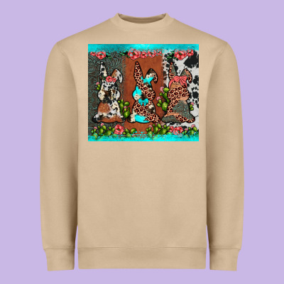 Easter Bunny's Leopard Cowhide Cactus Heavyweight Sweatshirt Designed By Jahusdesignshop