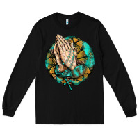 Black western praying hands prayer rosary  faith cross Long Sleeve Tee - BarkalooDesign