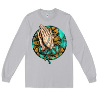 Western Praying Hands Prayer Rosary  Faith Cross Long Sleeve Tee | Teevron