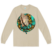 Mushroom western praying hands prayer rosary  faith cross Long Sleeve Tee - BarkalooDesign